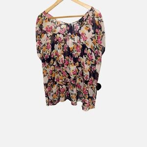 Torrid Sheer Multicolor Floral Blouse 3X